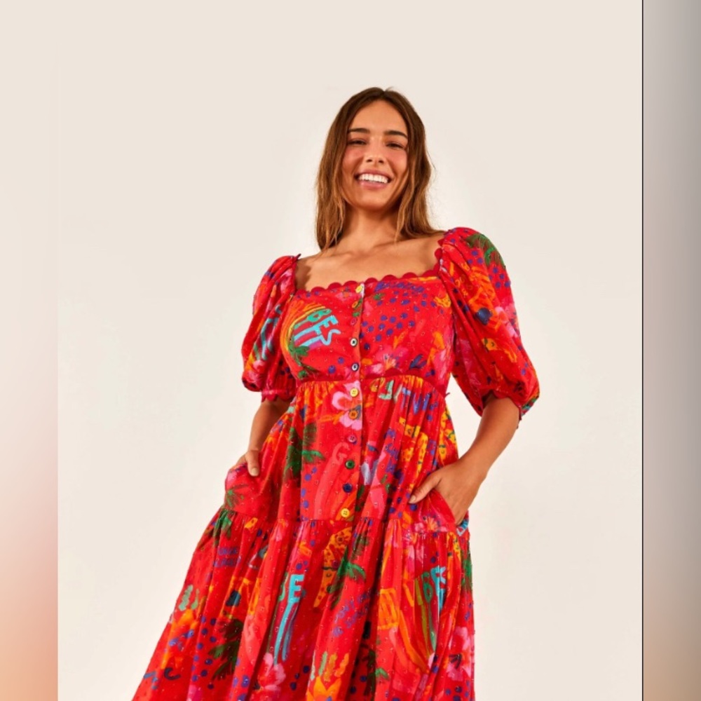 Worn once! Farm Rio Good Vibes dress.
